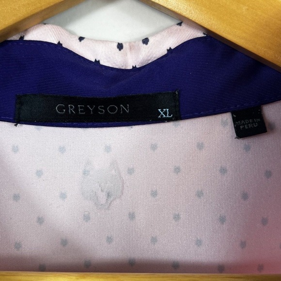 Greyson Golf Men's Icon Wolf Pink Short Sleeve Polo Shirt Size XL Mauve Mist - Picture 8 of 12